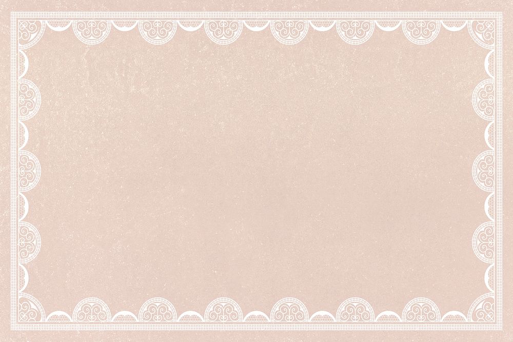 Vintage lace frame background, pink crochet design psd