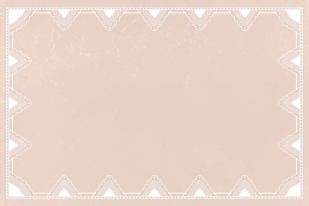 Cream frame background, classic lace design vector