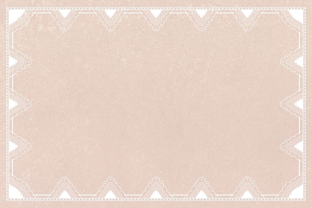 Lace crochet frame background, beige feminine design