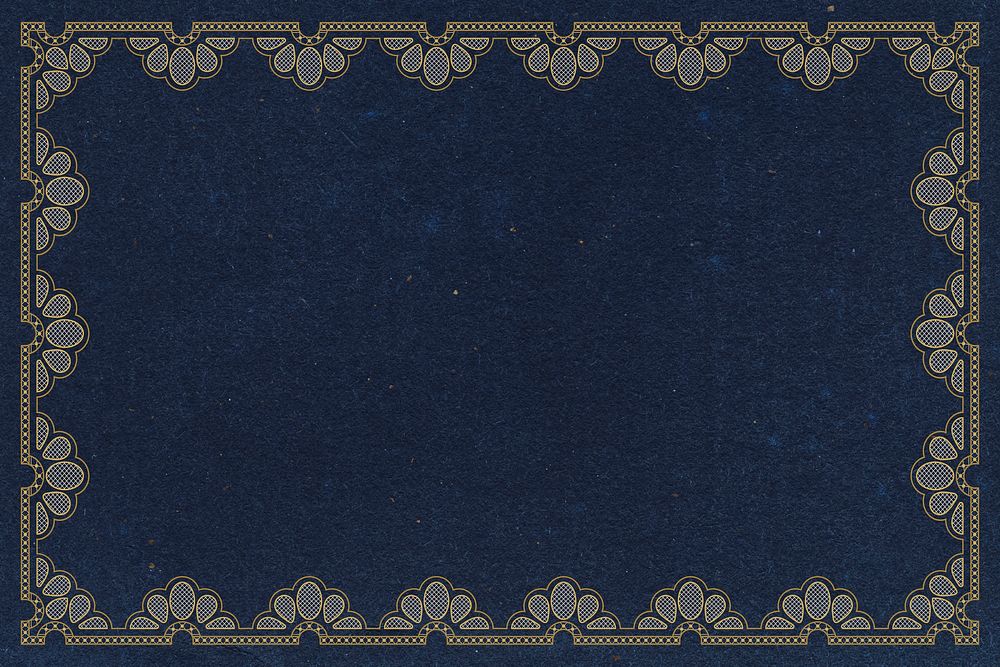 Blue frame background, classic floral lace