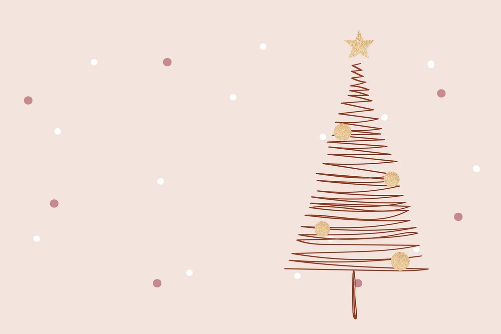 Pink winter background, Christmas aesthetic design vector