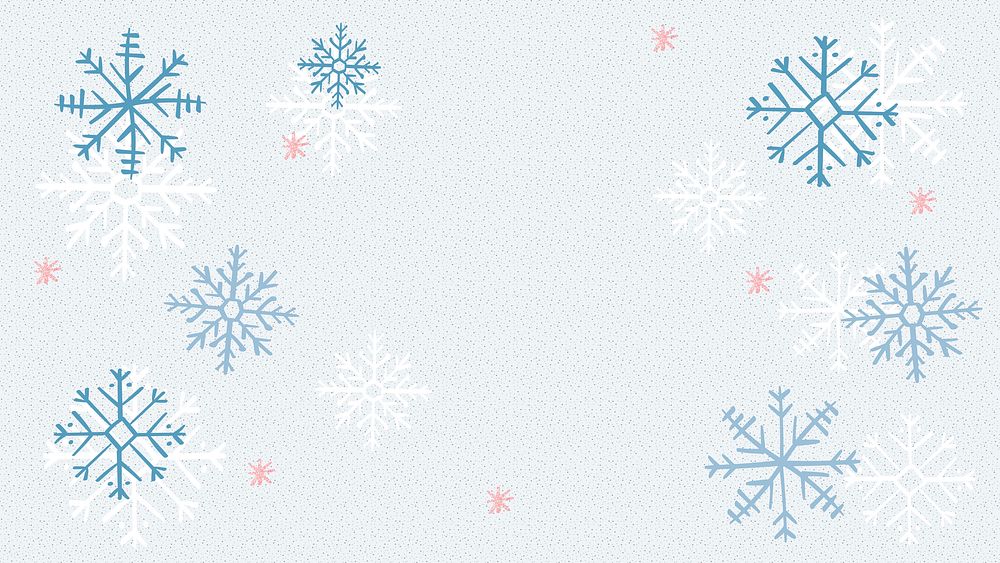 Blue snowflakes winter HD wallpaper, Christmas doodle background vector
