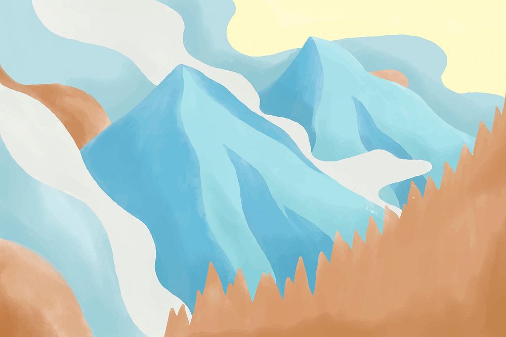 Winter mountains, nature abstract background vector