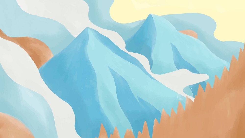 Abstract winter desktop wallpaper icy mountains vector