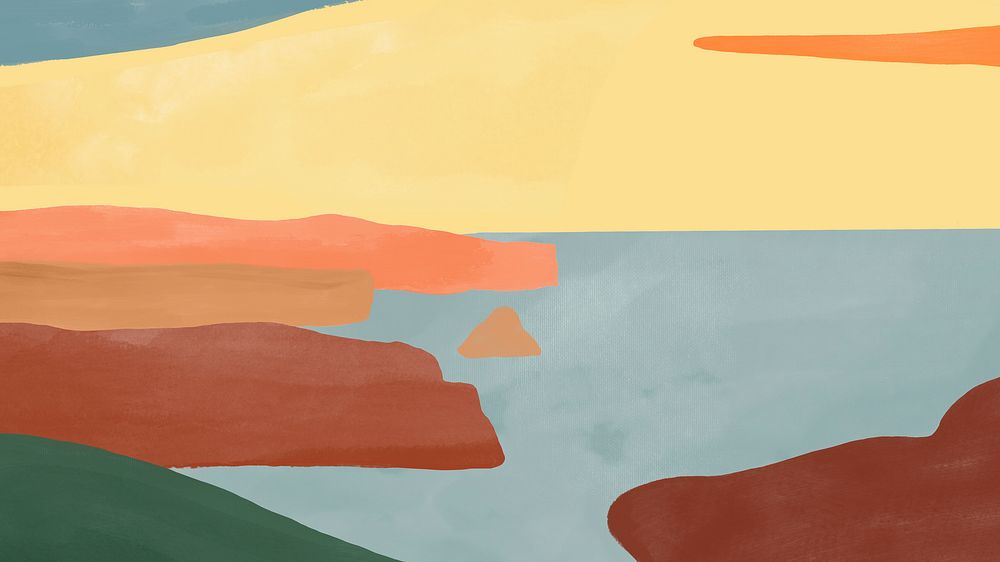 Abstract landscape desktop wallpaper colorful watercolor vector
