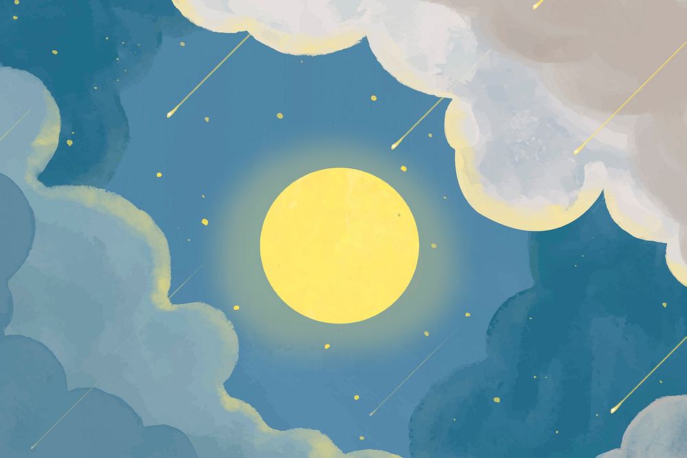 Cloudy night sky aesthetic nature background vector