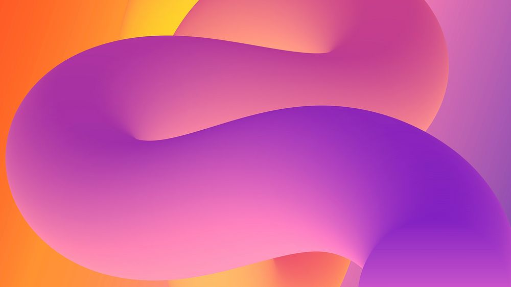 Purple aesthetic HD wallpaper, 3D twisted fluid shapes
