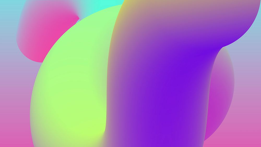 3D abstract desktop wallpaper, purple gradient liquid shapes