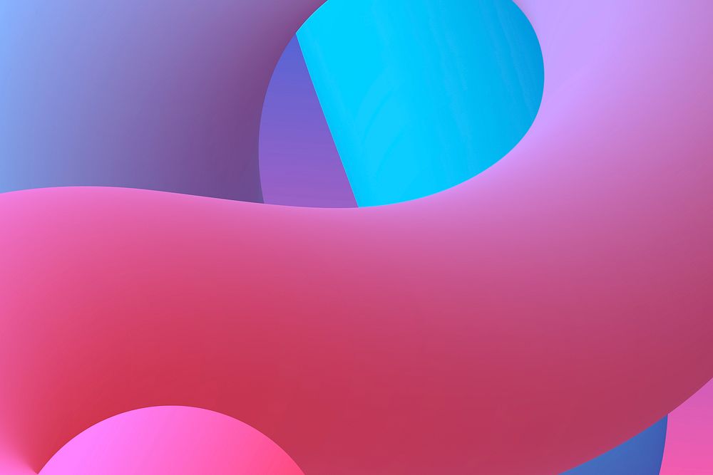 3D abstract background, pink gradient liquid shapes