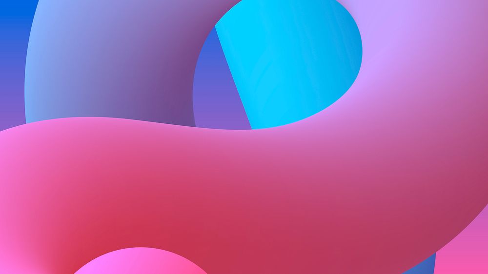 Colorful abstract computer wallpaper, 3D fluid shapes vector