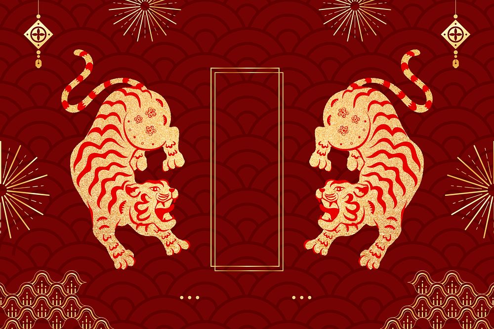 Tiger new year background, Chinese horoscope vector