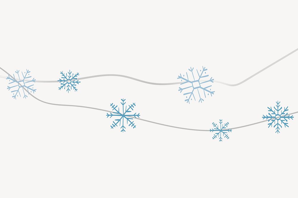 Blue snowflakes background, Christmas winter bunting vector