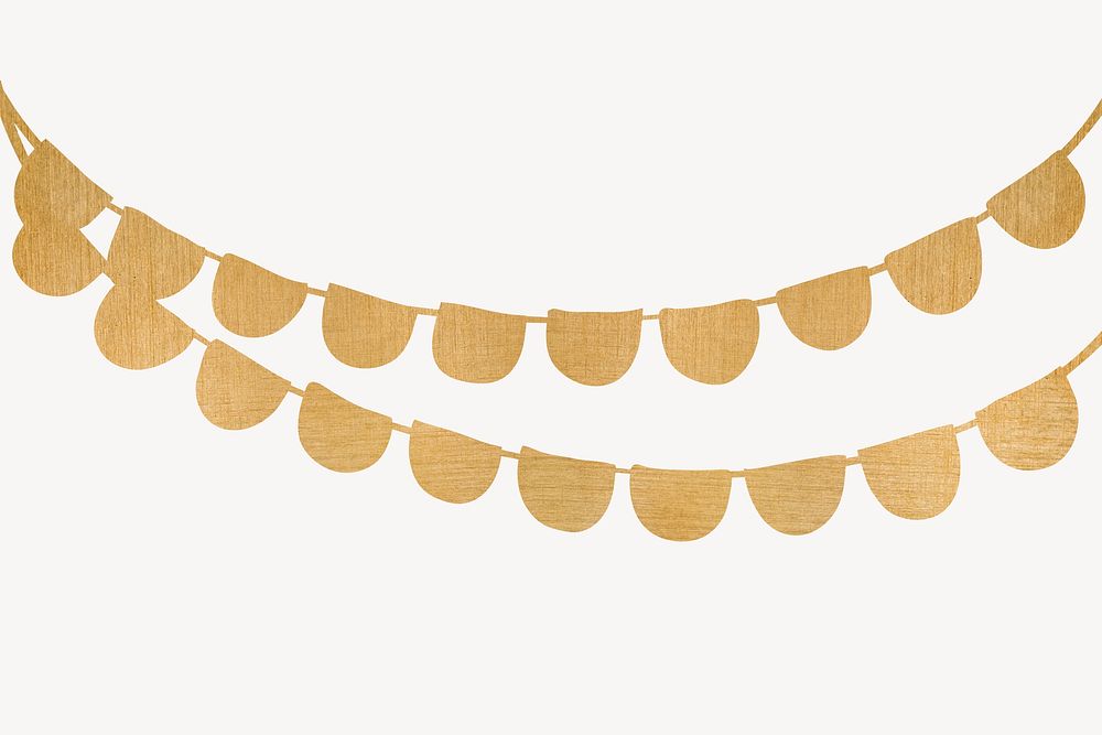 Gold aesthetic garland background, festive | Free PSD - rawpixel