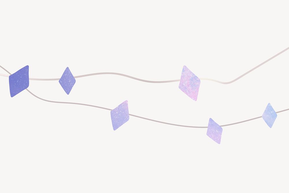 Rhombus bunting background, cute purple geometric shape psd