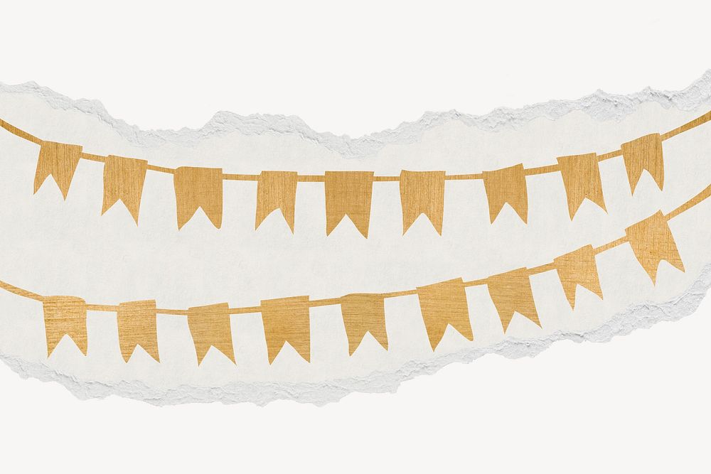 Gold festive banner background, ripped paper design