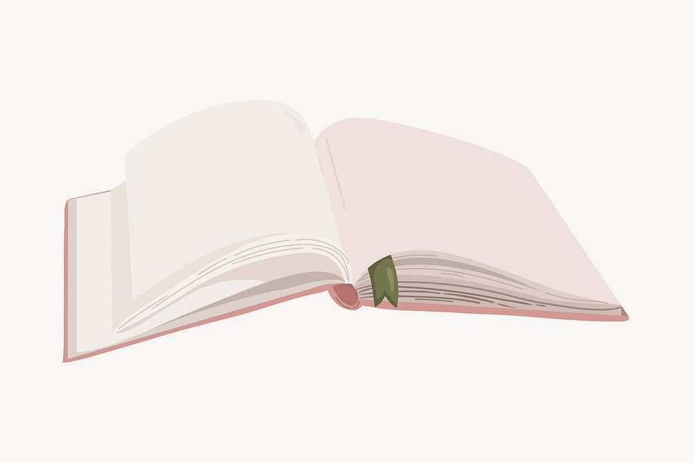 Open book, cute cartoon illustration