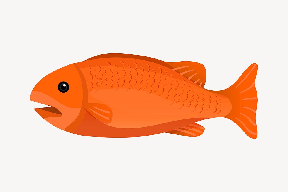 Orange fish, cute cartoon illustration