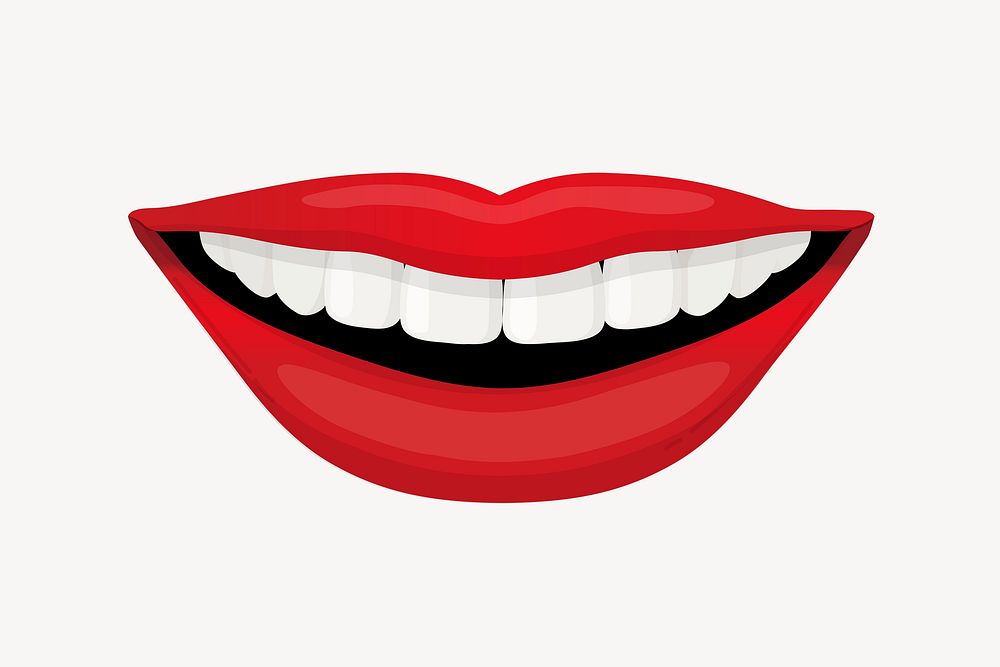 Red lips clipart, cute cartoon | Free PSD Illustration - rawpixel