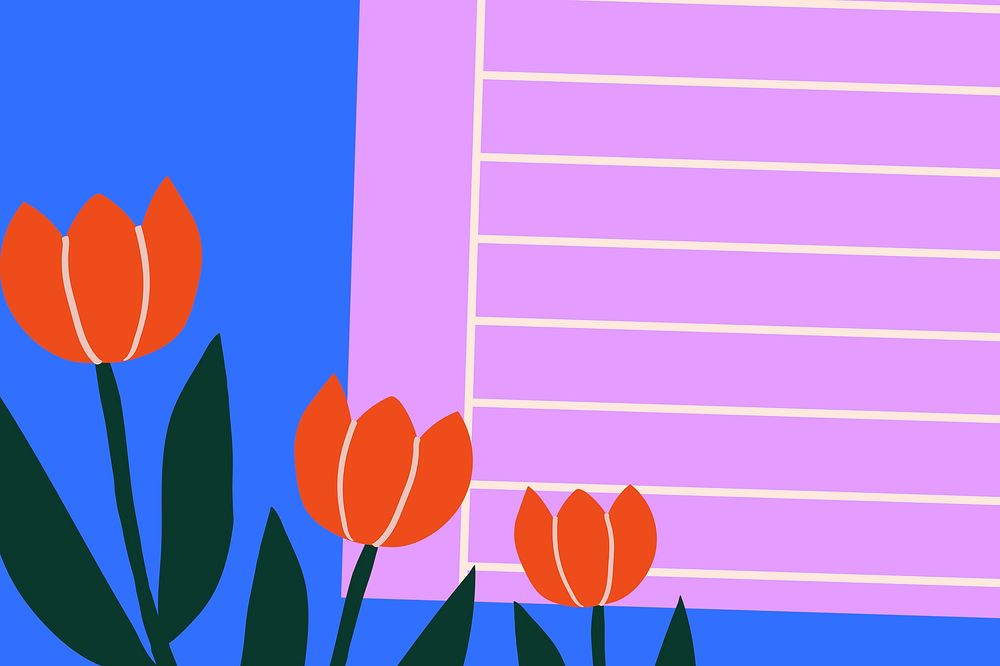 Spring background, tulip flower border frame psd