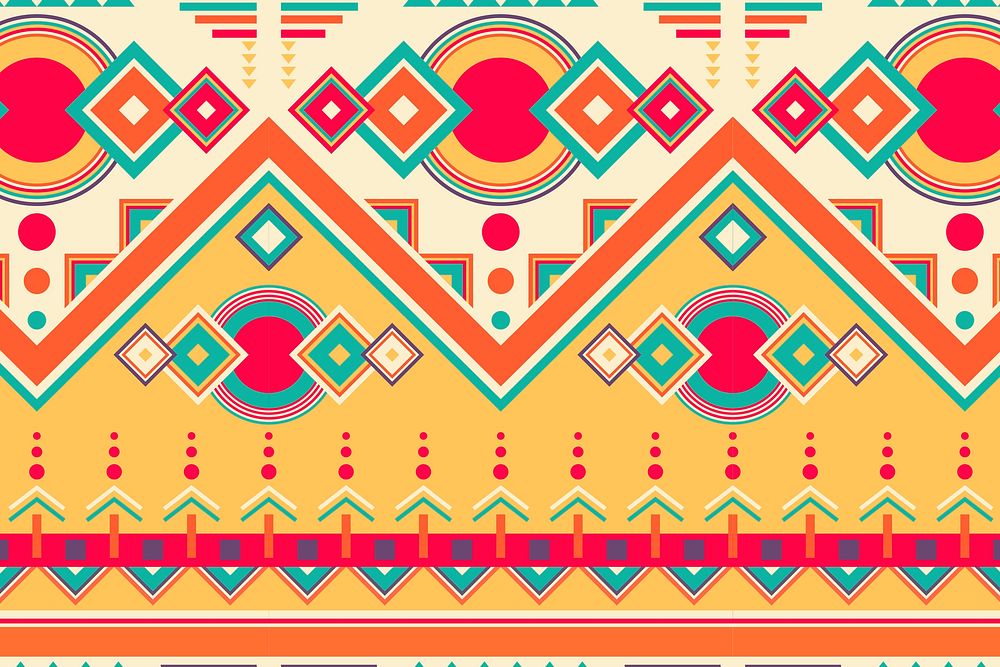 Ethnic pattern, tribal background vector, colorful design