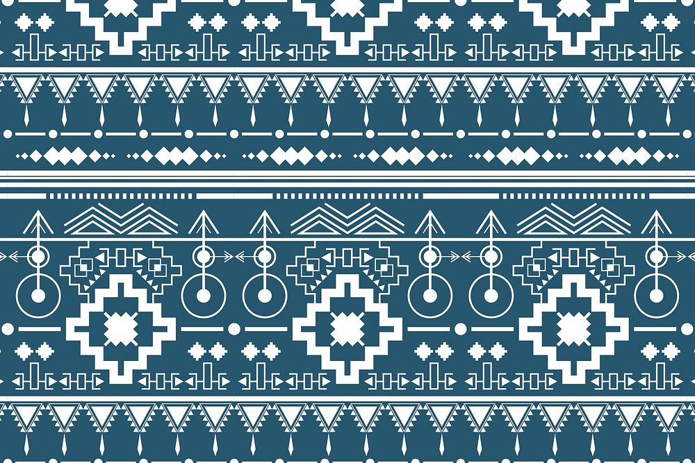 Ethnic blue background, seamless pattern vector