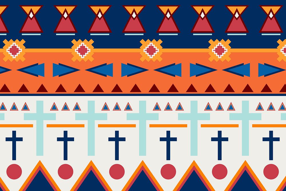 Tribal Aztec pattern background vector, seamless design