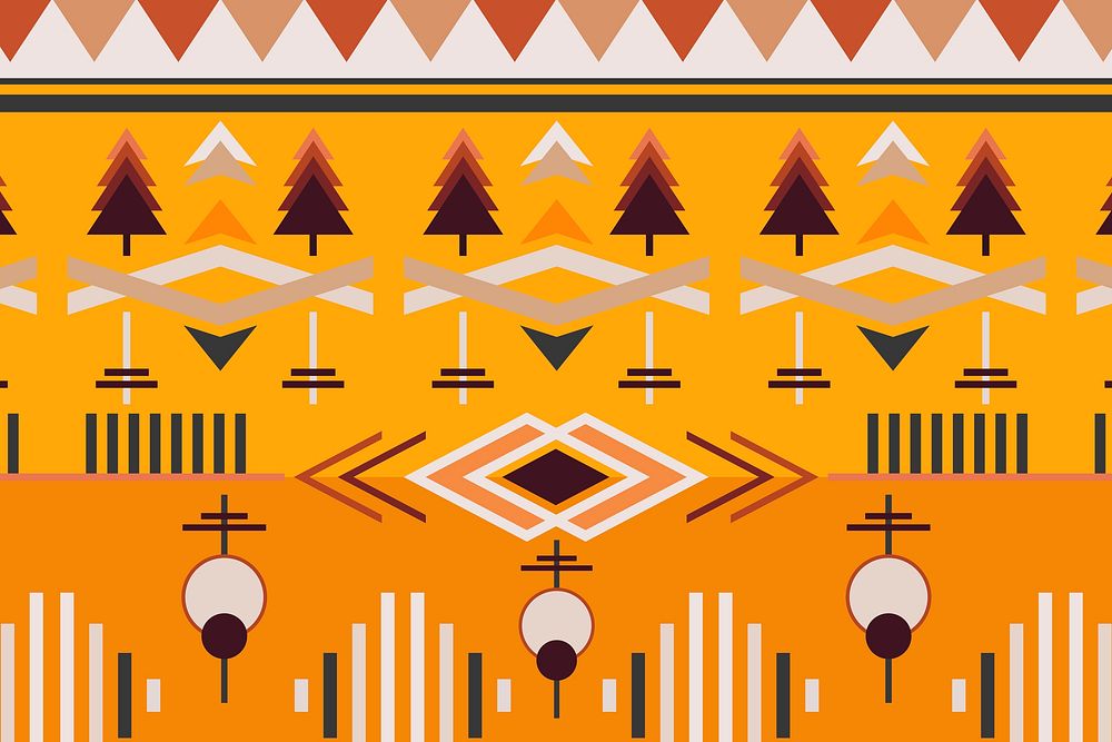 Ethnic geometric pattern background, colorful image vector