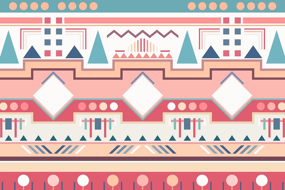 Native American background pattern, pastel ethnic vector