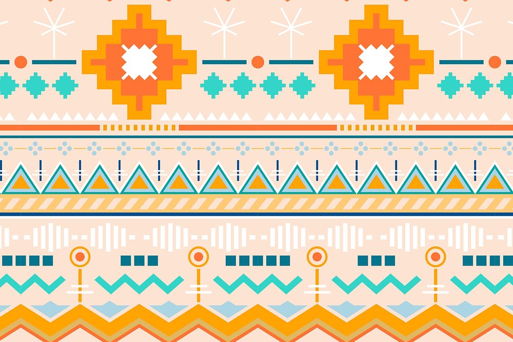 Pastel seamless ethnic pattern background vector