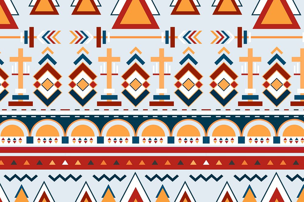 Colorful seamless tribal pattern background vector