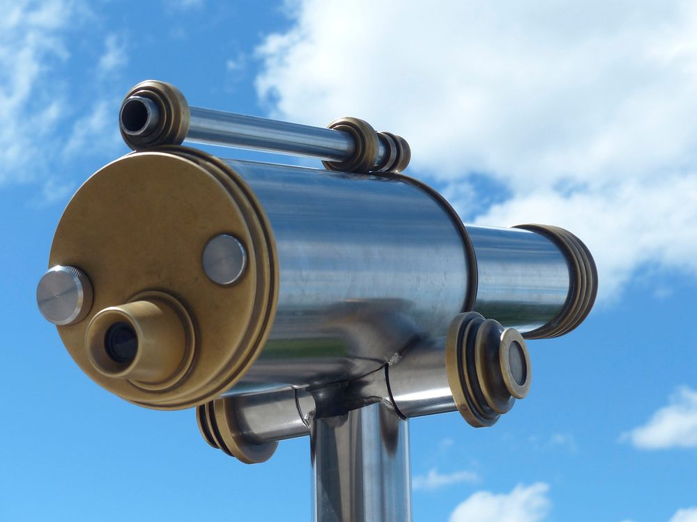 Telescope by looking view. Original public domain image from Wikimedia Commons