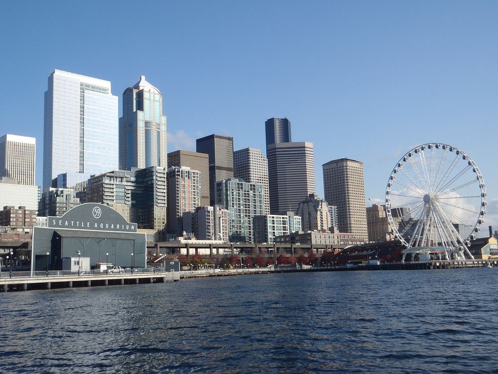 Downtown Seattle. Original public domain image from Wikimedia Commons