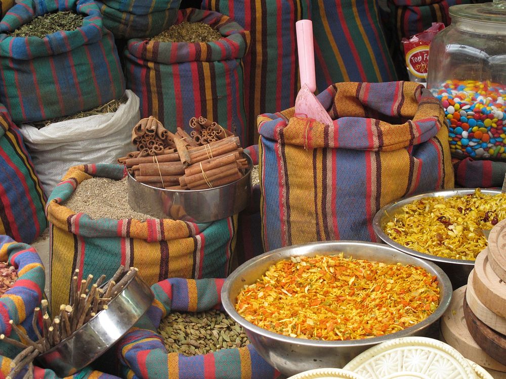 Market in Israel. Original public domain image from Wikimedia Commons