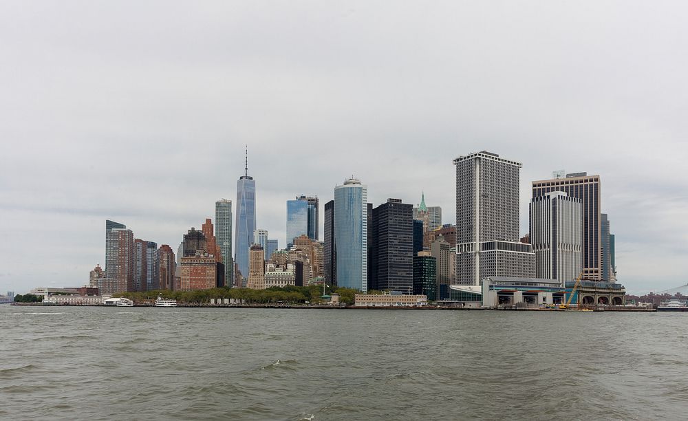 Manhattan skyline. Original public domain image from Wikimedia Commons