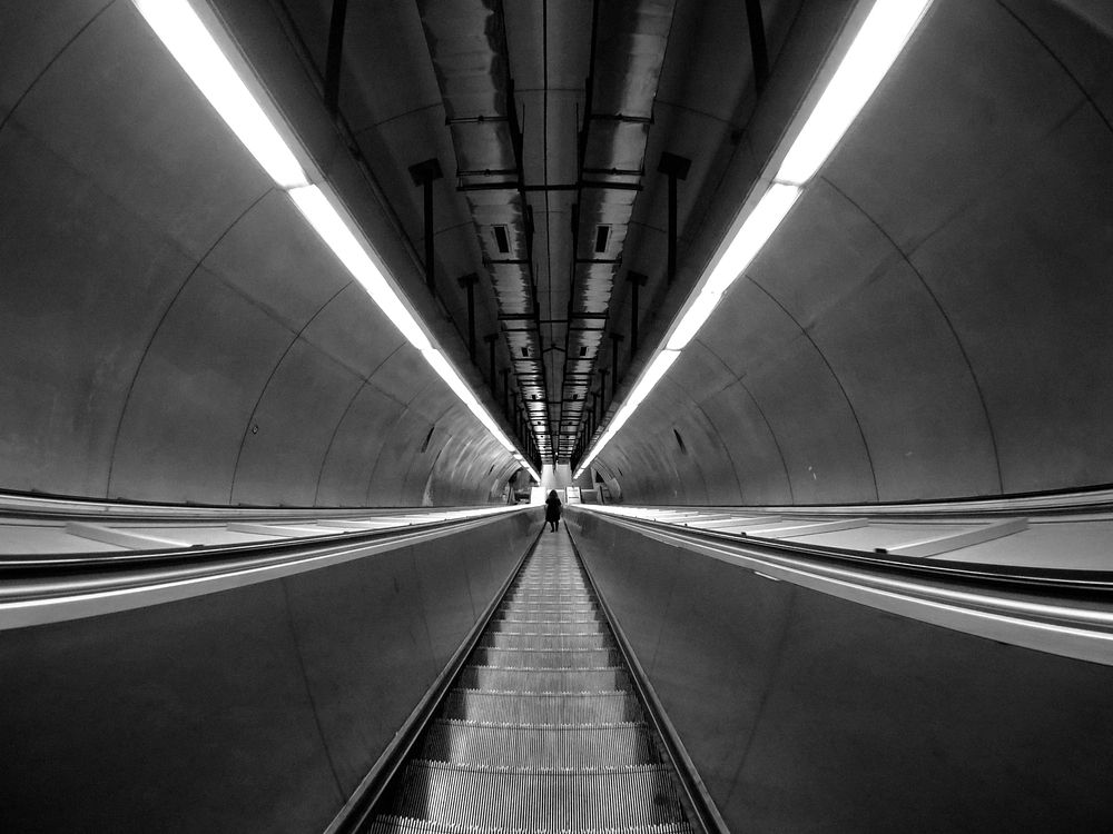 Underground tunnel. Original public domain image from Wikimedia Commons