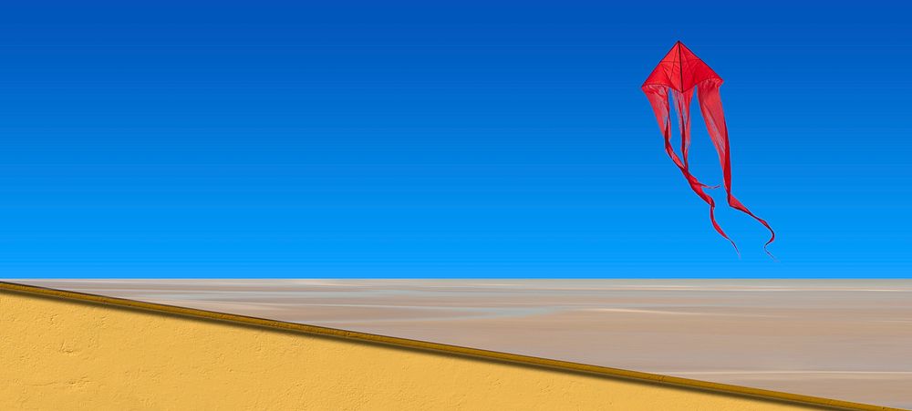 Kite in a blue sky. Original public domain image from Wikimedia Commons