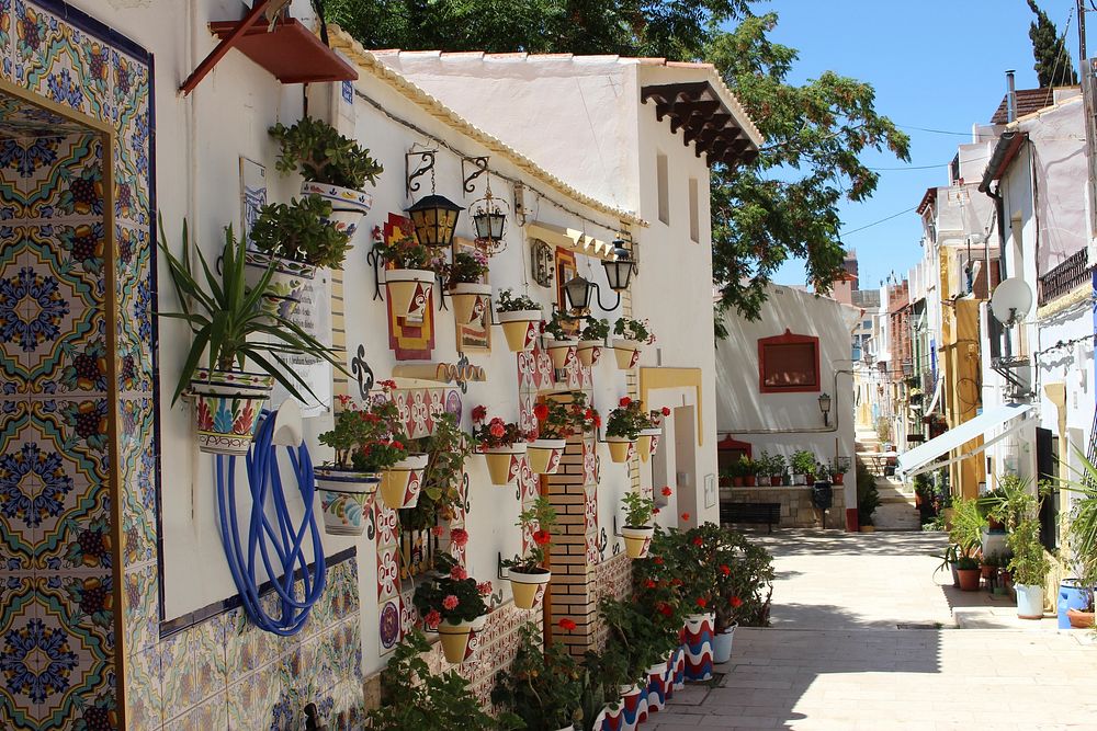 Neighborhood Of The Santa Cruz Alicante Costa Blanca. Original public domain image from Wikimedia Commons