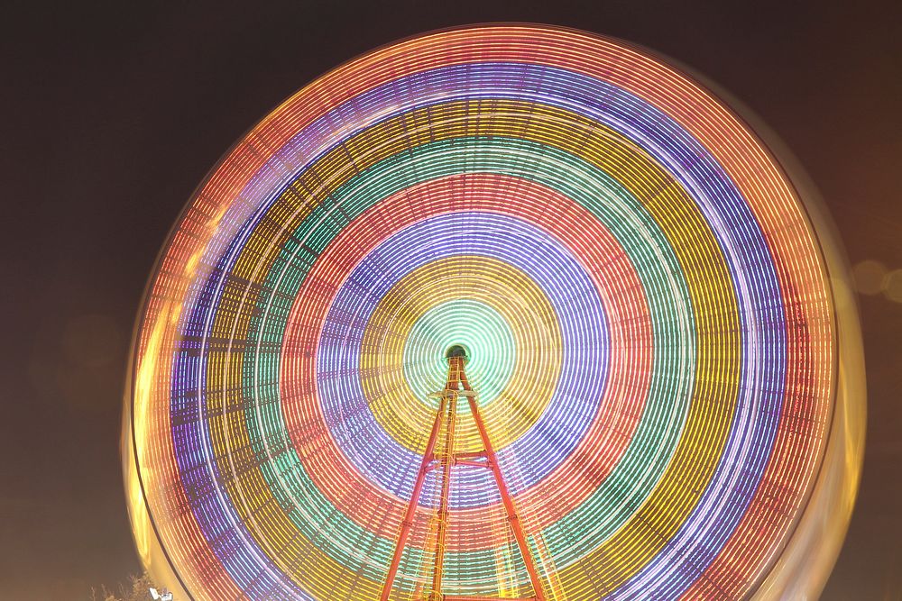 Ferris wheel in long exposure effect. Original image from Wikimedia Commons