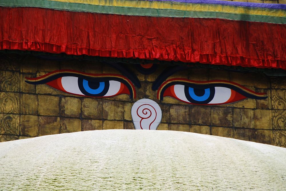 Buddha's Eyes. Original public domain image from Wikimedia Commons
