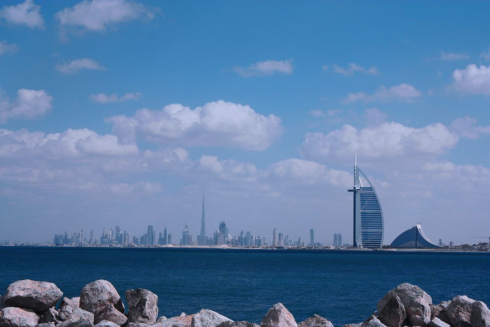 Skylines of Dubai. Original public domain image from Wikimedia Commons