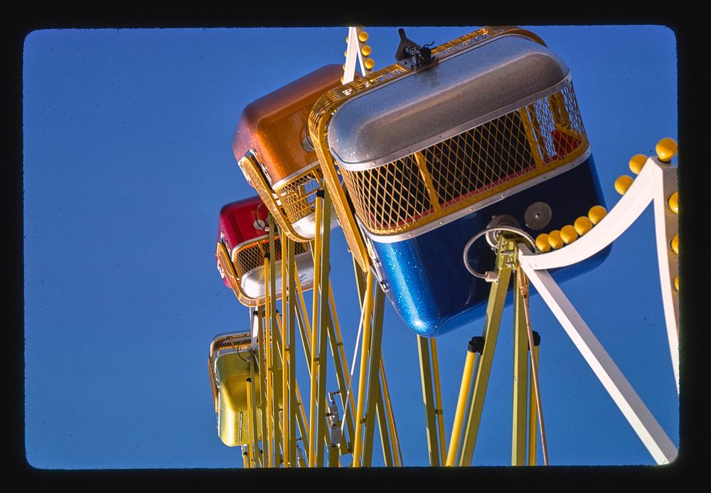 Sky diver ride, Ocean City, New Jersey (1978) photography in high resolution by John Margolies. Original from the Library of…