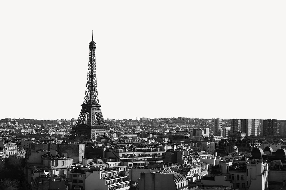 Paris skyline border,  background psd