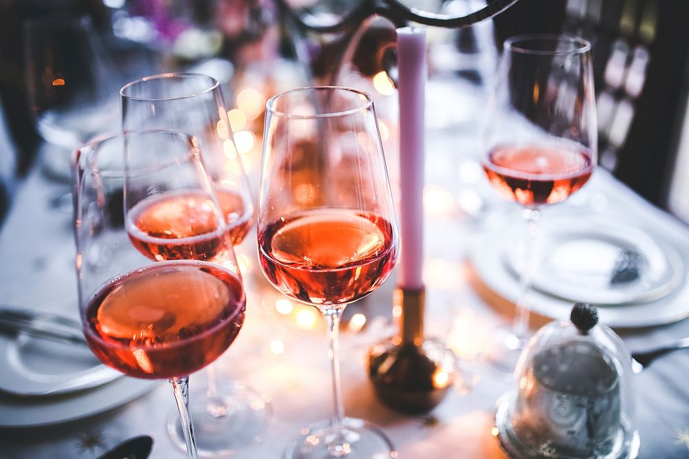 Glasses of rose wine. Visit Kaboompics for more free images.