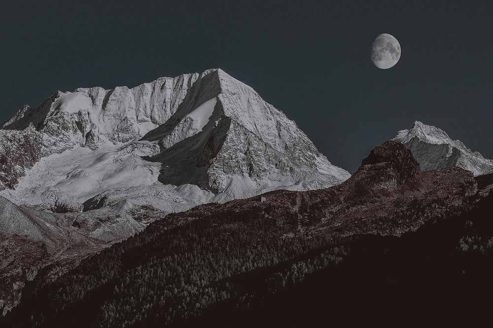 Snow covering the top of a summit in Italy