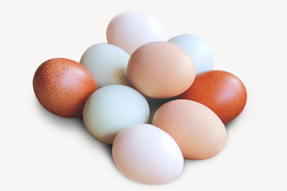 Eggs sticker, food ingredient isolated image psd