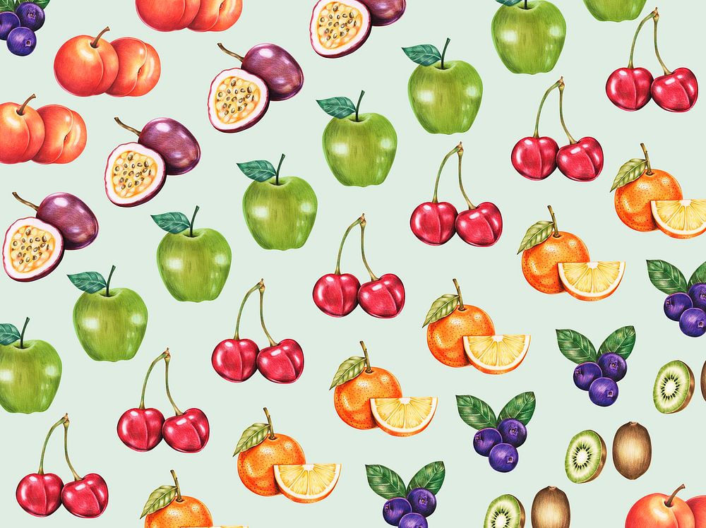 Hand drawn tropical fruits illustration