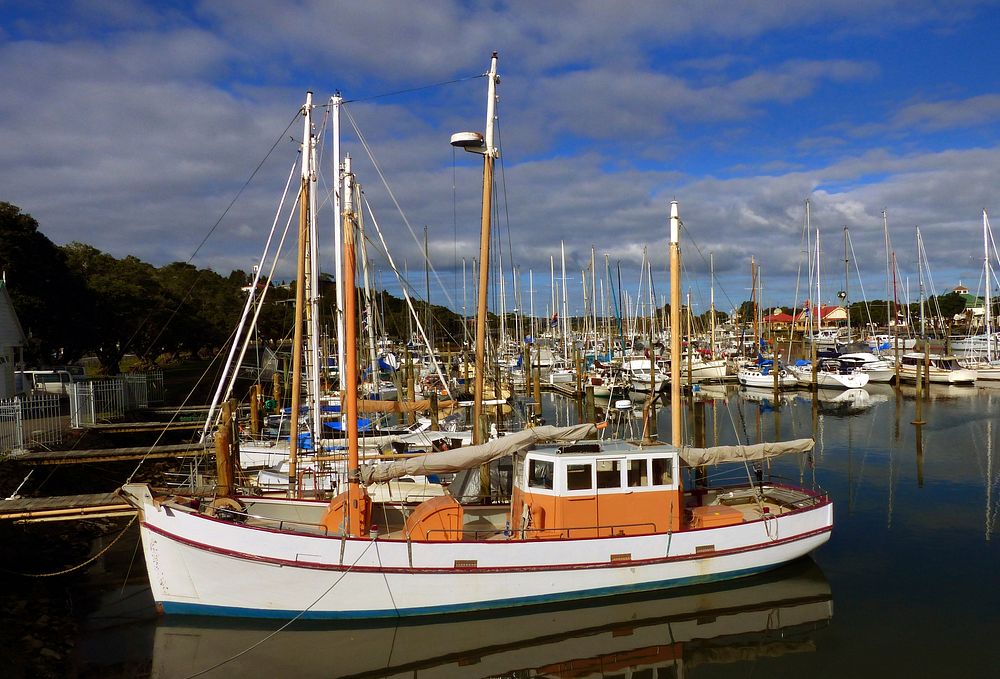 Ship at Whangarei Marina. Original public domain image from Flickr