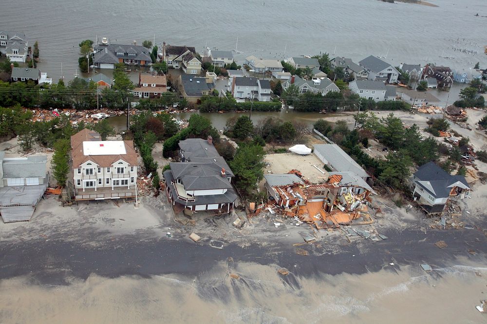 Aerial views of the damage caused by Hurricane Sandy to the New Jersey coast taken during a search and rescue mission by 1…