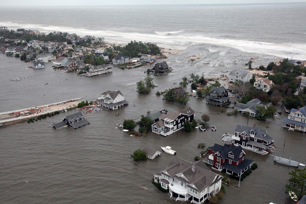 Aerial views of the damage caused by Hurricane Sandy to the New Jersey coast. Original public domain image from Flickr