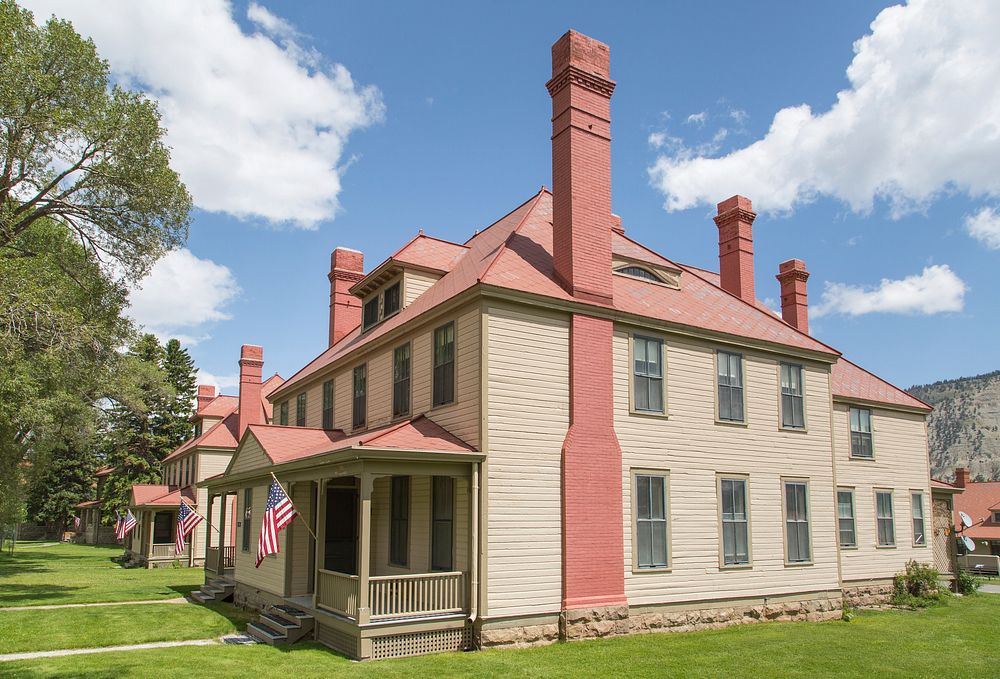 Fort Yellowstone, Double Officers' Quarters (1891 and 1897) by Neal Herbert. Original public domain image from Flickr